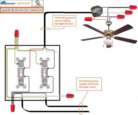Wiring A Ceiling Fan With Two Switches