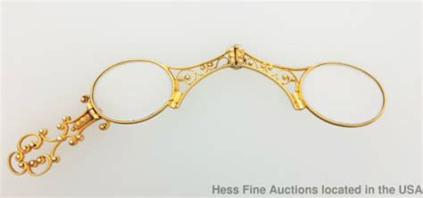 rare miniature victorian 14k gold lorgnette eyeglasses spectacles