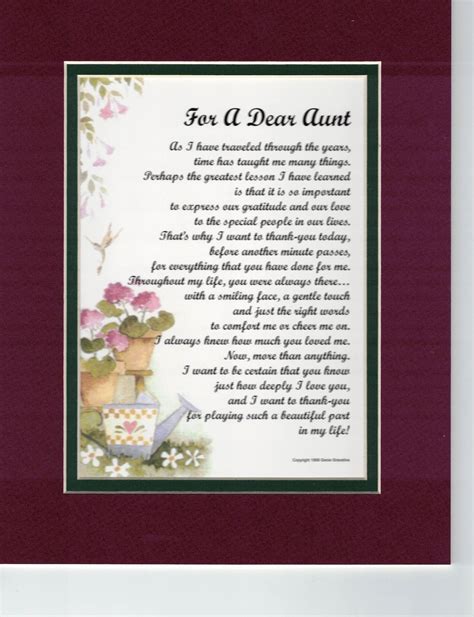 aunt poem print verse aunts 60th 65th 70th 75th 80th etsy