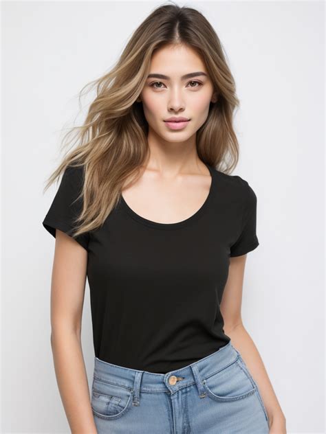 Premium Free Ai Images Beautiful Women Wearing Black Shirt White