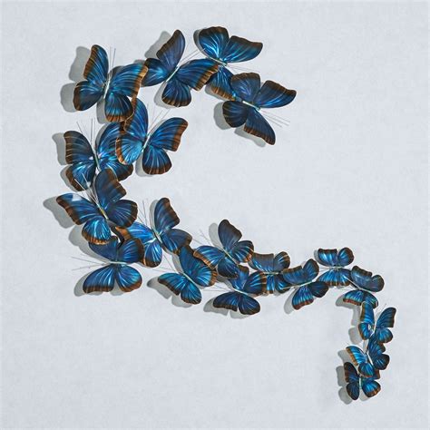Blue Butterflies In Flight Indoor Outdoor Metal Wall Sculpture
