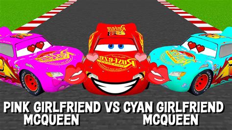 Pink Girlfriend Mcqueen Vs Cyan Girlfriend Mcqueen Kiss Lightning