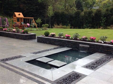 Contemporary Garden In Newton Mearns Glasgow With Silver Grey Granite