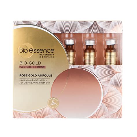 Nasib baik packaging lawa and warna rose gold. Bio-Gold Rose Gold Ampoule - Bio-essence Malaysia