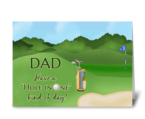 Golf Fathers Day For Dad Hole In One Send This Greeting Card
