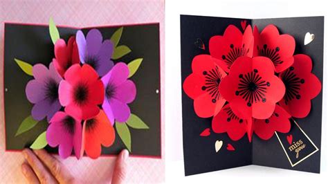 To make this easy pop up card, you just need: How to Make A Bouquet Flower Pop-up Card | DIY 3D flower POP UP | valent... | Flower cards, Pop ...