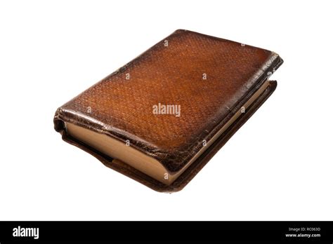 Old Leather Bound Book Isolated On White Stock Photo Alamy