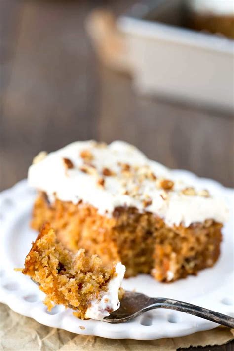 This carrot cake recipe is so easy, made in a 9×13 pan, loaded with essential extras like pineapple, coconut, and raisins that make is the best. Blue Ribbon Carrot Sheet Cake | Recipe | Cake recipes ...