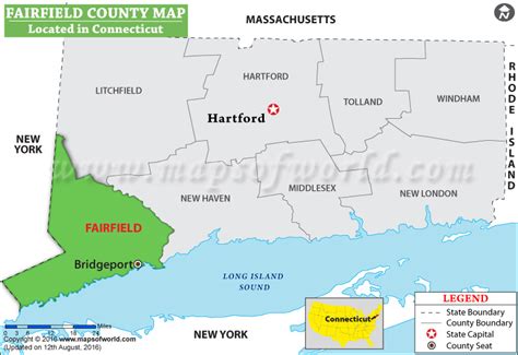 Fairfield County Map Connecticut