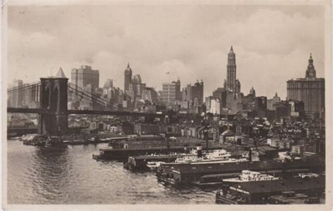 Uncommon New York City Brooklyn Bridge And Docks Real Photo Pc Nyc Ebay