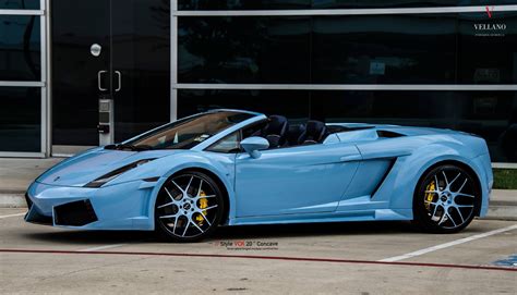 Baby Blue Convertible Lamborghini Gallardo Customized And Put On Color