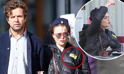 Helena Bonham Carter Sports A Bks To Brexit Sticker In London Daily Mail Online