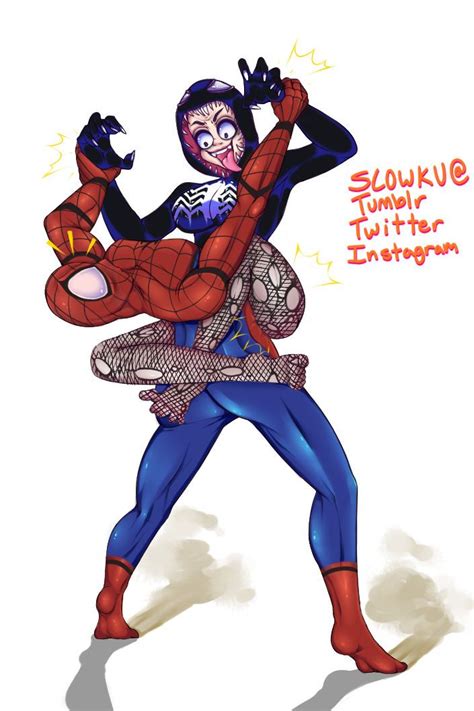 Spidey She Venom By Slowku On Deviantart Anime Funny Spiderman Game