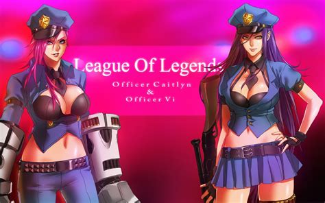 Officer Caitlyn Vi Wallpapers Fan Arts League Of Legends Erofound