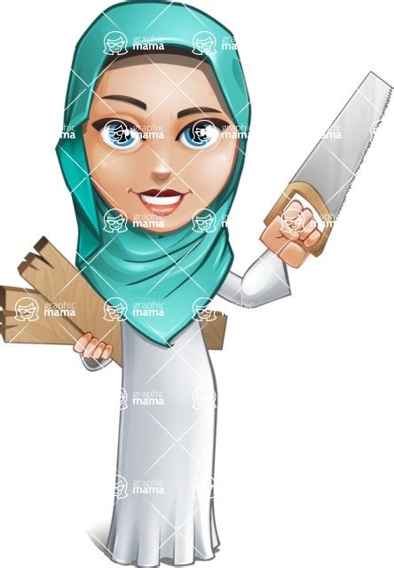 Cute Muslim Girl Cartoon Vector Character Aka Aida The Graceful Under Construction Graphicmama