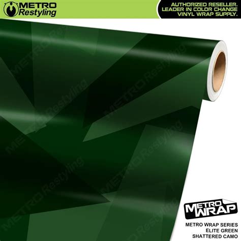 Metro Wrap Shattered Elite Green Camouflage Vinyl Film Dennison