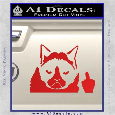 Grumpy Cat Middle Finger Decal Sticker A1 Decals