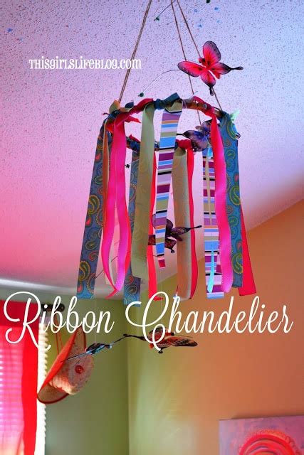 Diy Ribbon Chandelier With Embroidery Hoop