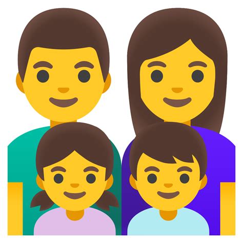 👨‍👩‍👧‍👦 Familie Mann Frau Mädchen Und Junge Emoji Familie Vater