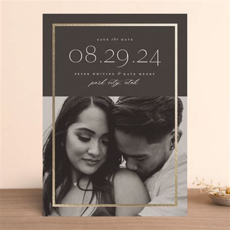 A Wedding Save The Date Card With A Photo