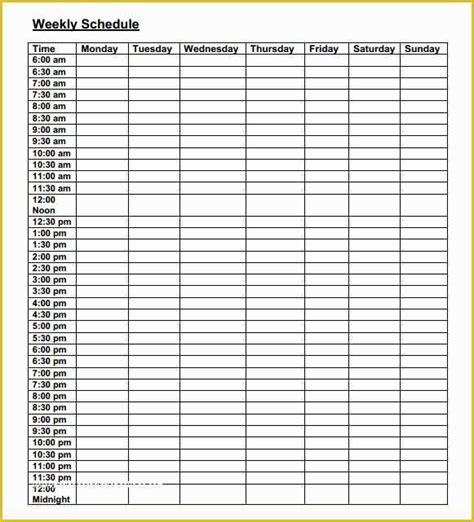 Free Scheduling Calendar Template Of 35 Sample Weekly Schedule