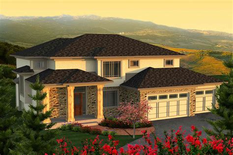 Empty nesters may also appreciate this. 2-Story Prairie House Plan - 89924AH | Architectural ...