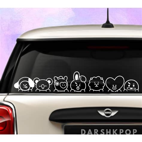 Bt21 Peeking Waterproof Car Sticker Laptop Decals Shopee Philippines