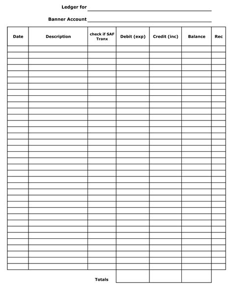 Printable Columnar Accounting Form Printable Forms Free Online
