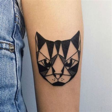 Geometric Tattoo 56 Cat Tattoos That Will Make You Want To Get Inked