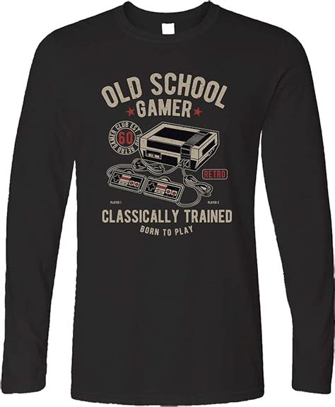 Gaming Long Sleeve T Shirt Old School Gamer Retro Arcade Videogame