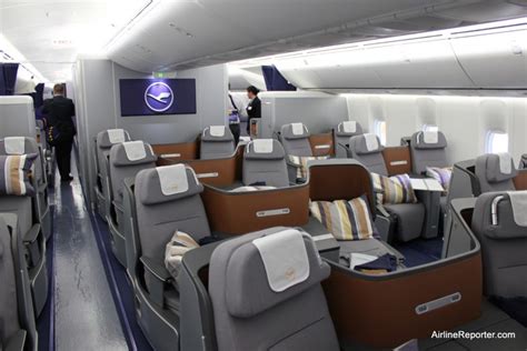 Flying Business Class On The Upper Deck Of A Lufthansa Boeing 747 8i