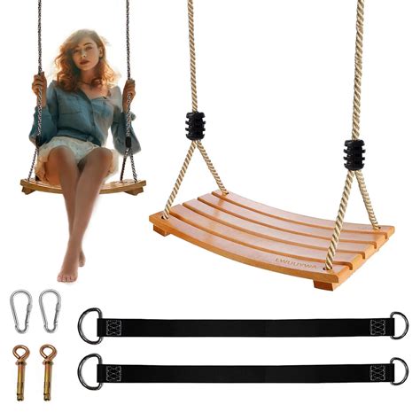Wooden Tree Swing For Adults And Kids Curved Wood Tree Swing Seat For