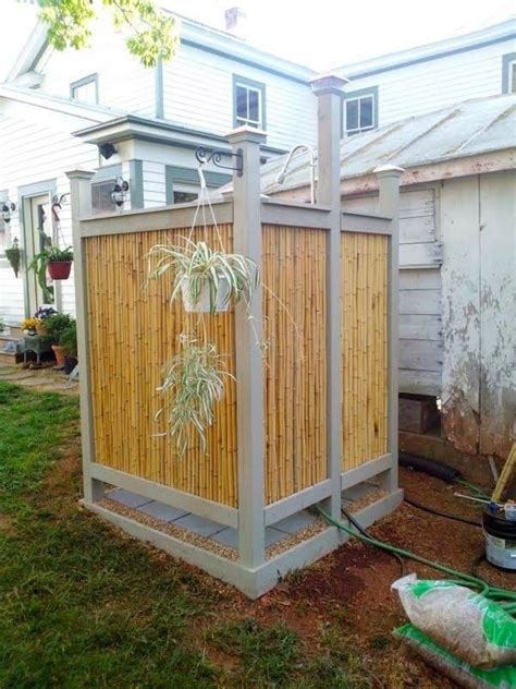 Diy Bamboo Shower Outdoors Outdoor Shower Enclosure Bamboo Outdoor