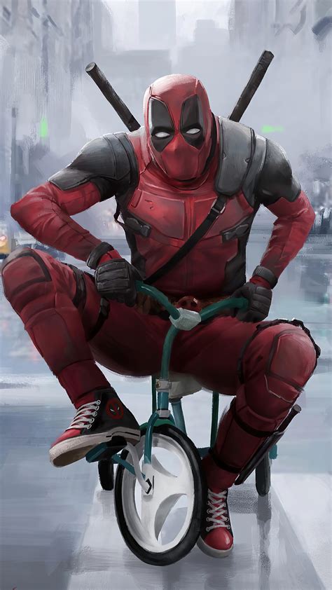 1080x1920 Deadpool Driving Kid Cycle Iphone 76s6 Plus Pixel Xl One