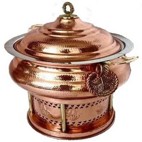 Round Copper Handi Hammered Chafing Dish Pack Type Box Capacity 6 Ltr At Rs 11500 In New Delhi