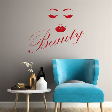 Beauty Salon Vinyl Wall Decal Sexy Female Eyes Lips Face Stickers Mural