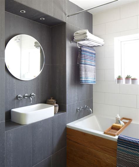 It mirrors light, it's durable, it's easy to clean and it refurbishes the space. Grey bathroom ideas - Grey bathroom ideas from pale greys ...