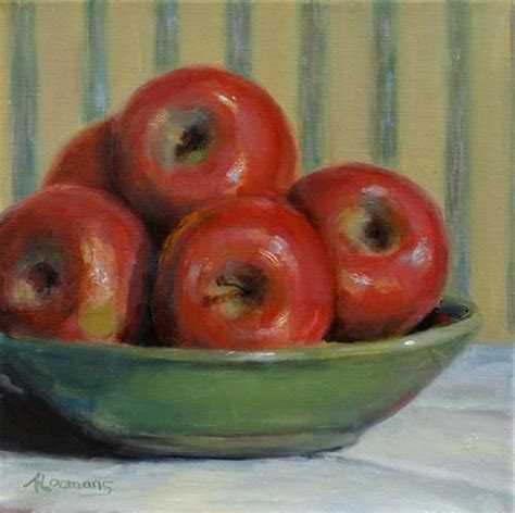 Adele Loomans Gallery Of Original Fine Art Apple Art Green Bowl Daily