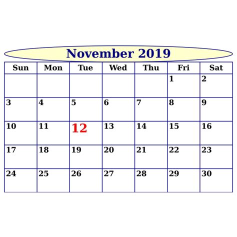Scripted Month Calendar Free Svg