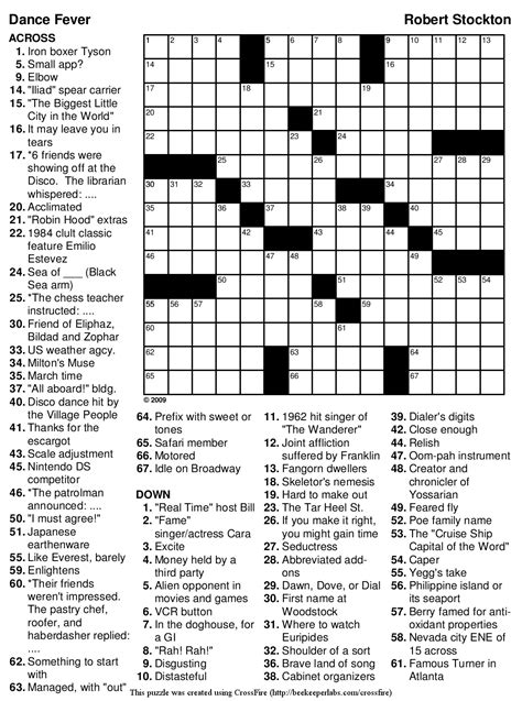 Free Printable Crosswords With Solutions
