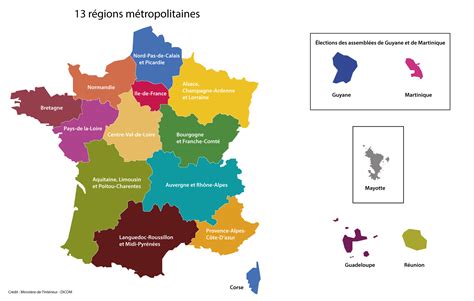 Apres La Reforme 13 Régions Métropolitaines Cartes Images Mi