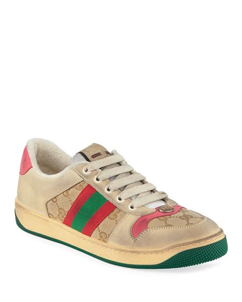Gucci Leather Screener Distressed Low Top Sneakers Lyst