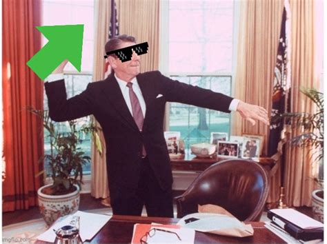 Ronald Reagan Deal With It Sunglasses Upvote Blank Template Imgflip