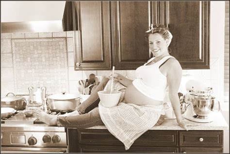 Barefoot And Pregnant In The Kitchen Pregnant Inspiration Art Inspiration