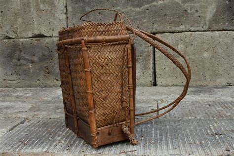 Japanese Farmers Old Bamboo Backpack H138 In X W98in X Etsy