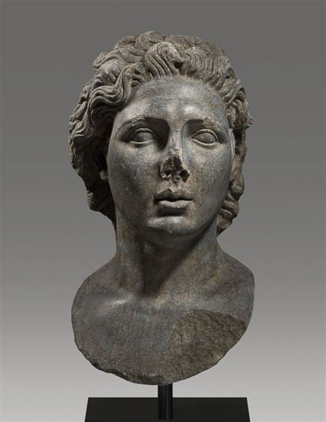 Black Marble Bust Of Alexander The Great Roman Imperial 1st Century Ce