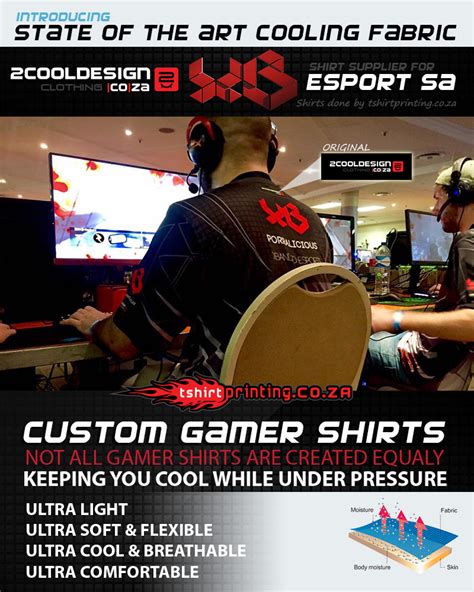 2cooldesign Clothing Cooling Fabric Light Weight Gamer Shirts T Shirt
