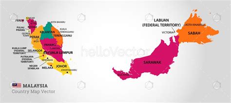 Detailed Map Of Malaysia Vector Illustration Download Graphics