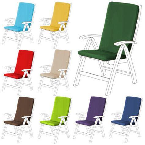 Some garden chair sets come with cushions which is really useful, but you should be able to find them at most garden centres alongside garden chair covers for protection from the elements. Highback Garden Dining Chair Cushion Pad Outdoor Furniture ...