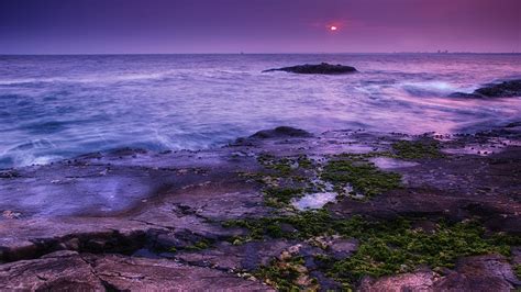 Enoshima Japan Island Sunset Hdr Long Exposure Sea Purple Sky